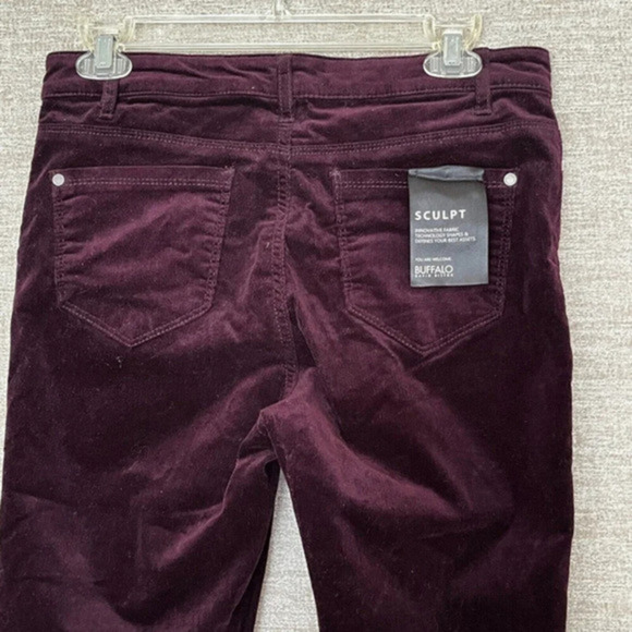 Buffalo David Bitton Jeans Womens Burgundy 6/28 Micro Cord Mid-Rise‎ Slim Sculpt - Picture 3 of 12